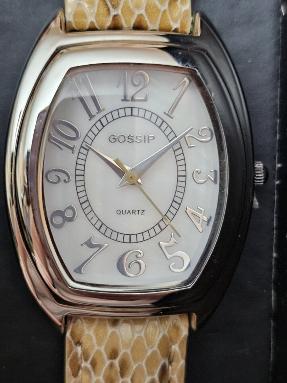 Gossip Women's Watch Quartz Light Brown Band Color Pearl Colored Face GSP546A